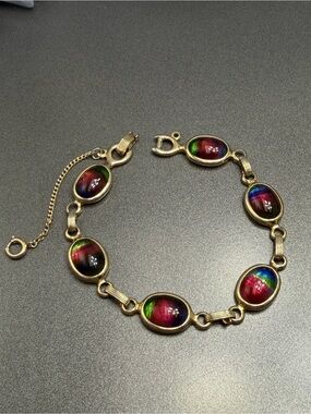 Sarah Coventry Gold Filled Bracelet with Art Glass #437BR